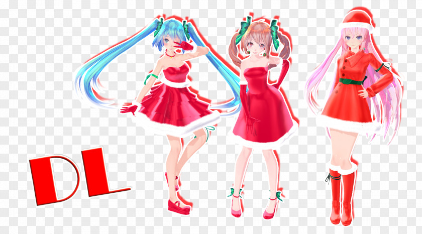 Acuarella Bubble Vocaloid MikuMikuDance Christmas Day Hatsune Miku Model PNG