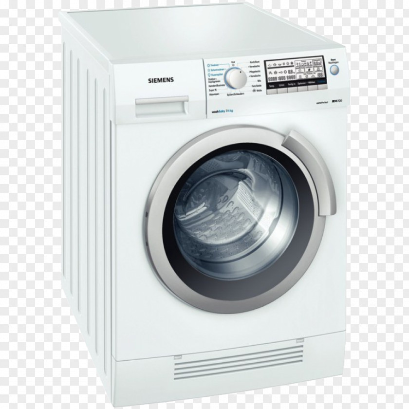 Machine Press Washing Machines Clothes Dryer Siemens IQ-700 WMH6Y790GB 9Kg Home Appliance Combo Washer PNG