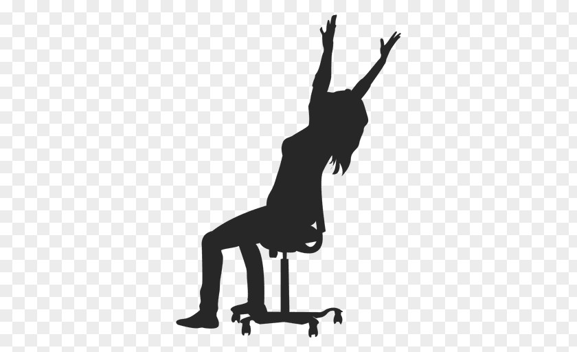 Silhouette Woman Chair Sitting PNG
