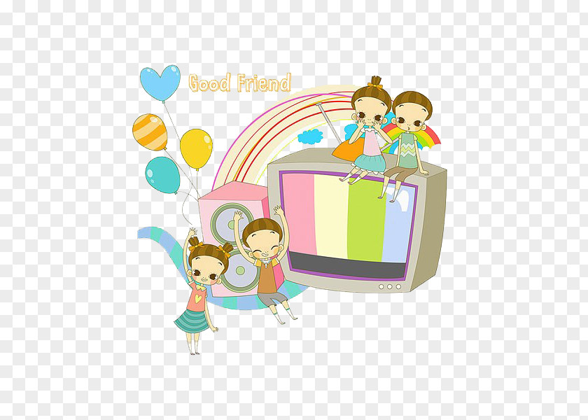 Children And Tv Television Download Illustration PNG