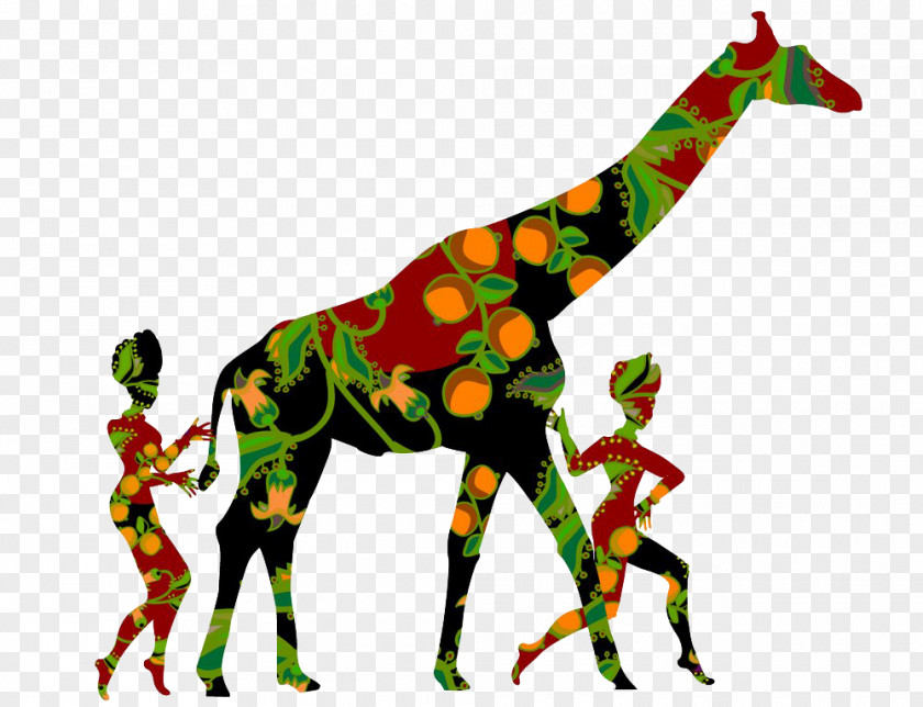 Color Giraffe Woman Cartoon Comics Illustration PNG