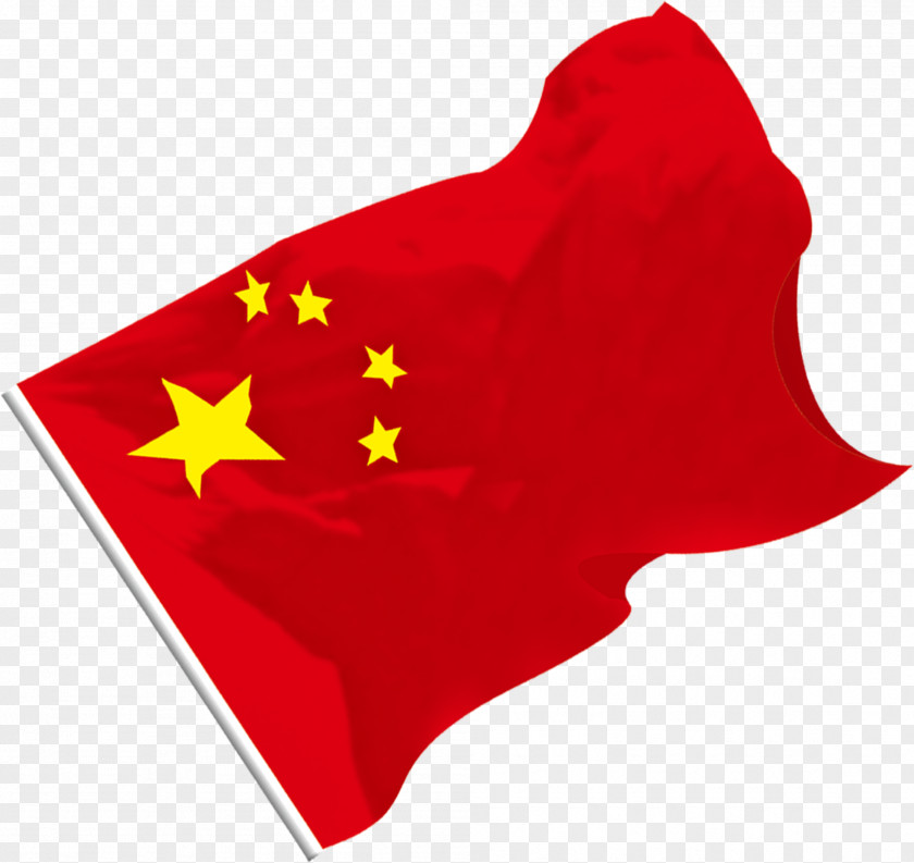 Flying The Five Star Red Flag Of China PNG