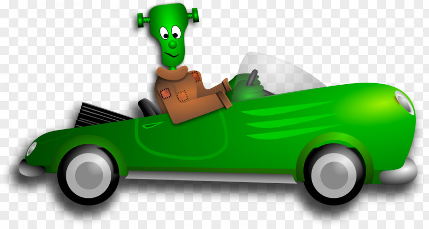 Frankenstein Picture Car Driving Woman Clip Art PNG