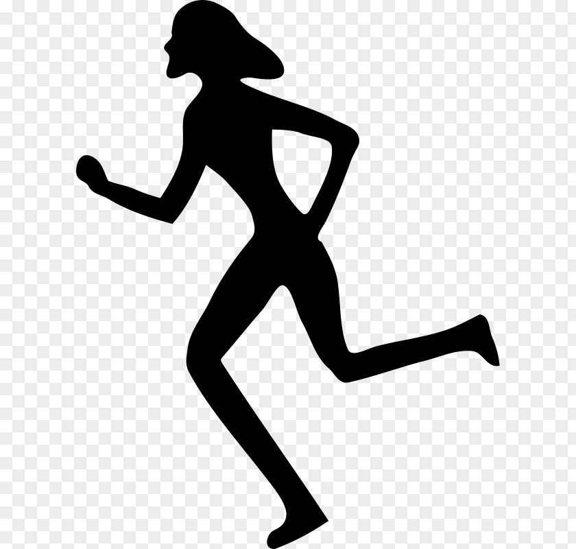 Running Silhouette Woman Clip Art PNG