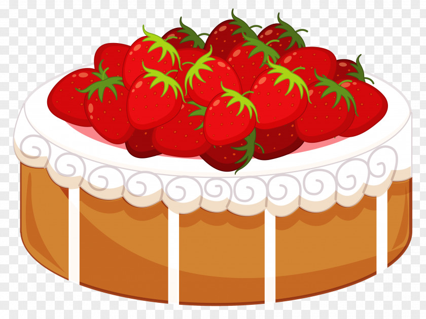 Cake With Strawberries Clipart Strawberry Birthday Shortcake Icing Clip Art PNG