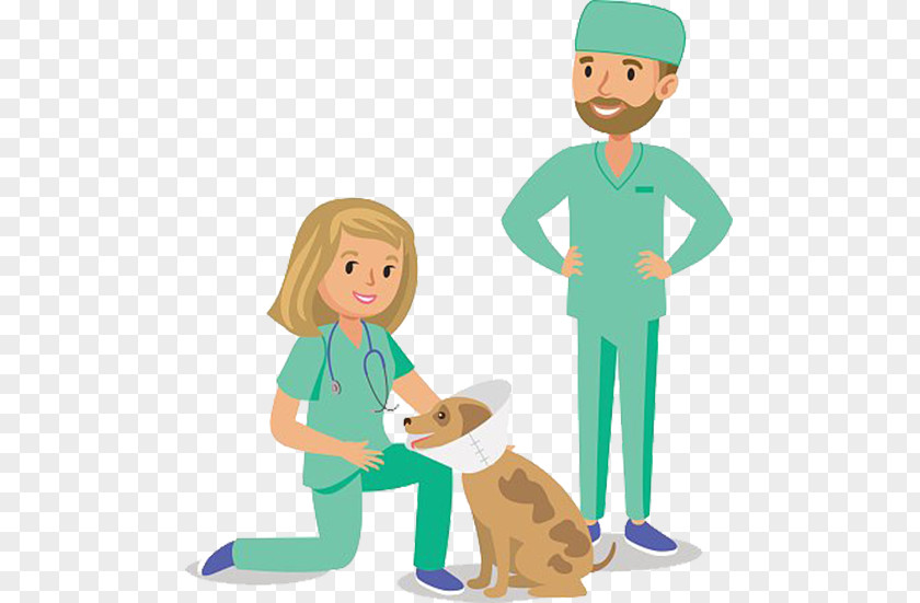 Cartoon Pet Doctor And Dog Paws Claws: Vet Veterinarian PNG
