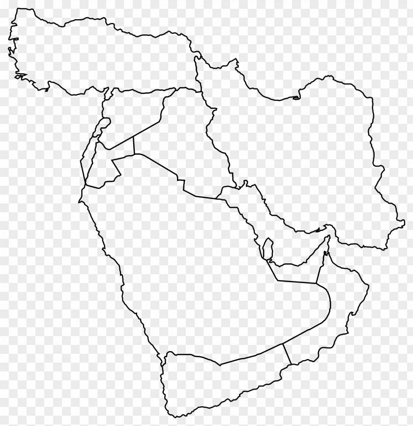 Persia Middle East Near Blank Map World PNG
