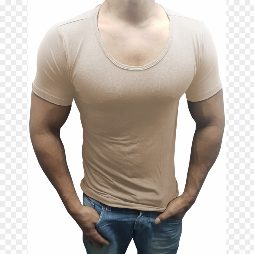 T-shirt Neck Beige PNG