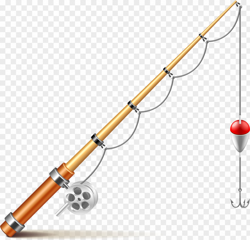 Vector Painted Fishing Rod Euclidean Illustration PNG