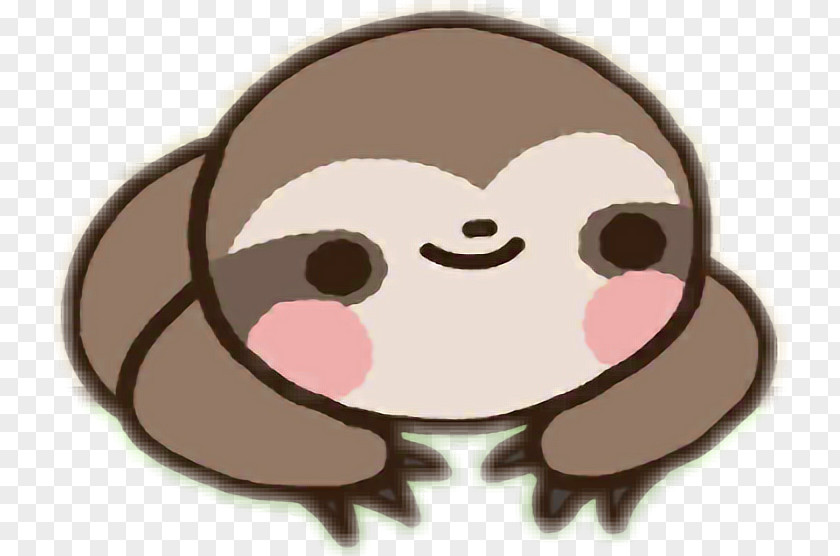 Smile Sticker Sloth Cartoon PNG