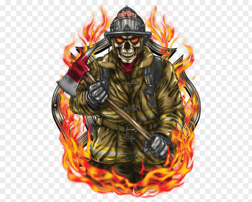 Firefighter F.D.18 T-shirt Flame Fire Department PNG