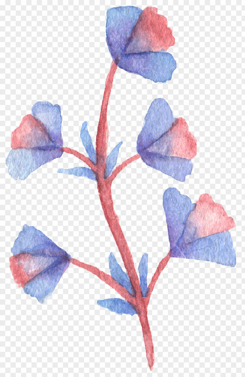 Plant Flowers Hand-painted Fairy Ink Inkstick Watercolor Painting Flower PNG