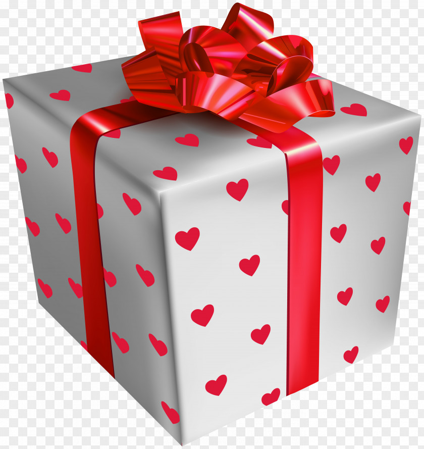 Gift Box With Hearts Transparent Clip Art Image Card Voucher Product Return Christmas PNG