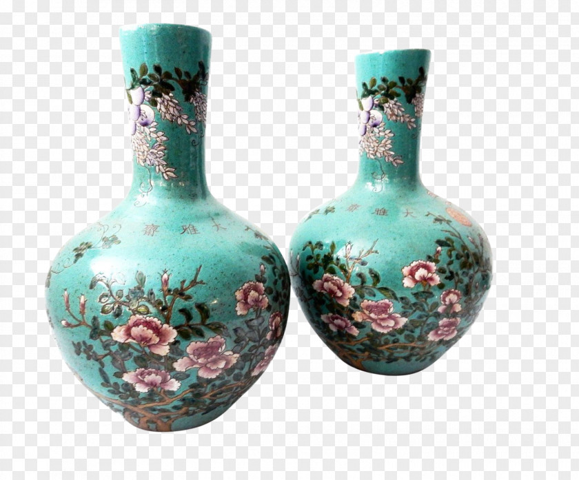 Porcelain Vase Ceramic Pottery Turquoise PNG