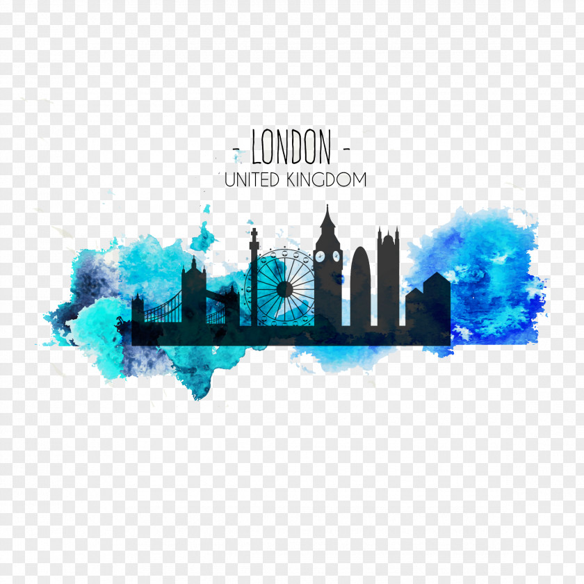 Watercolor London Eye City Of Silhouette Painting PNG