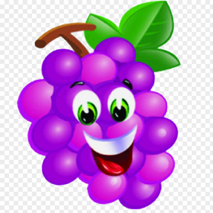Purple Grape Smiley Head Cheese Auglis Fruit PNG