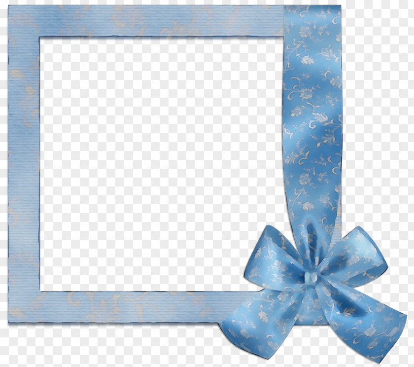 Picture Frame Aqua Background Blue Ribbon PNG