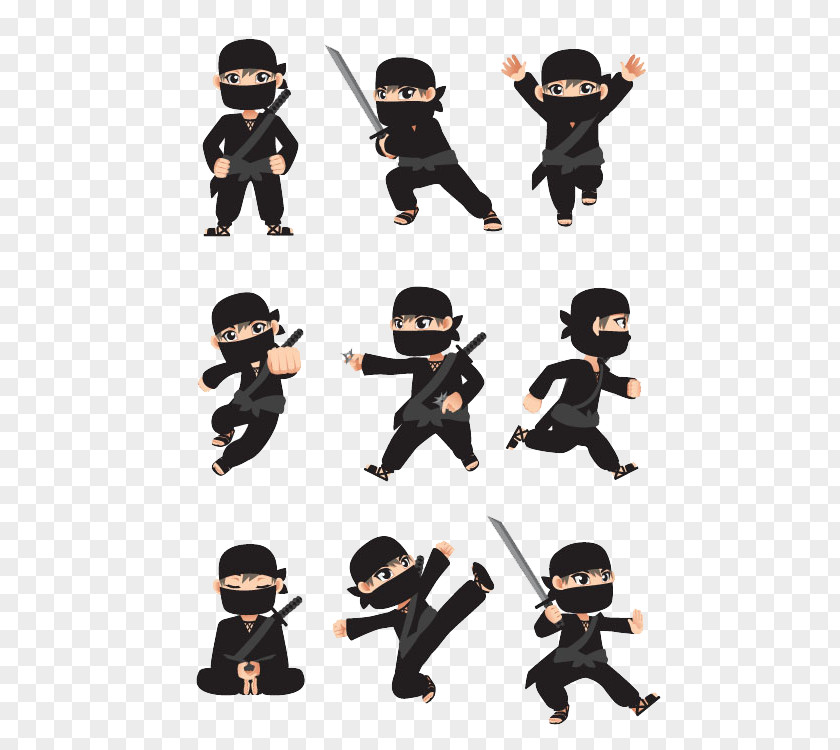 Cartoon Ninja Collection Stock Photography Illustration PNG