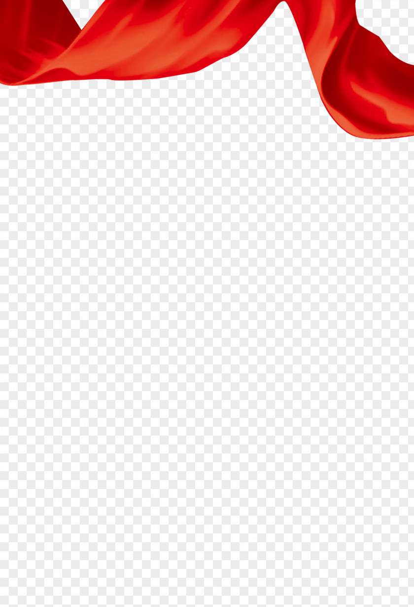 Floating Red Ribbon Silk PNG