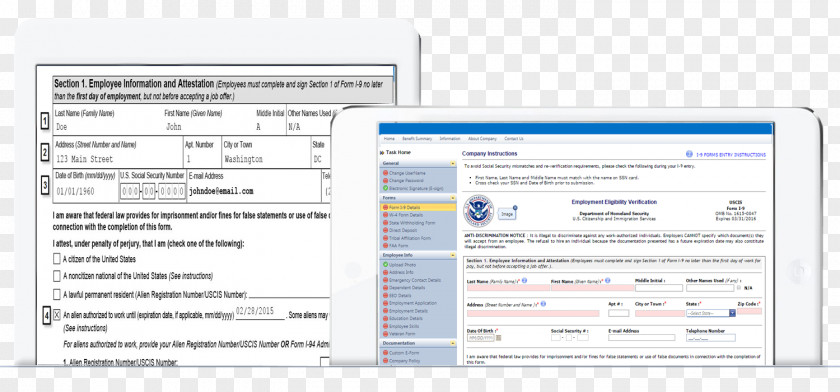 Form I-9 E-Verify Organization Computer Program Document PNG