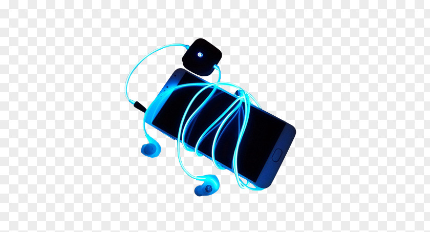 Glowing Headphones And IPhone Bluetooth PNG