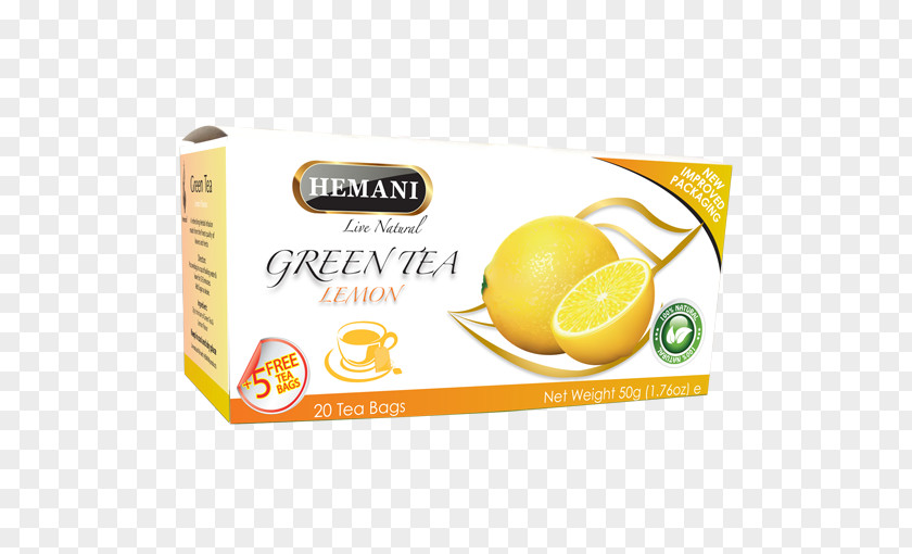 Green Tea Lemon Herbal Bag PNG