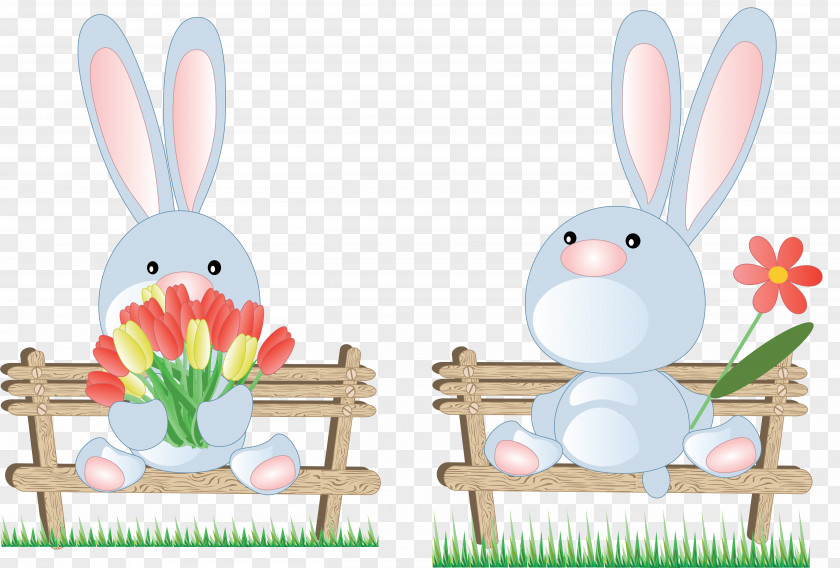 Rabbits Vector Easter Bunny Paska Rabbit Paschal Greeting PNG
