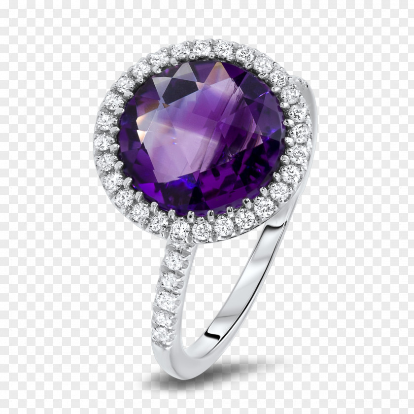 Diamond Amethyst Color Earring PNG