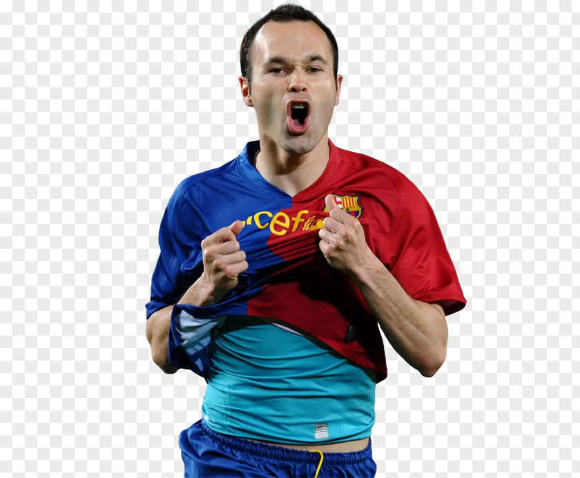 Fc Barcelona Andrés Iniesta Jersey FC T-shirt Shoulder PNG