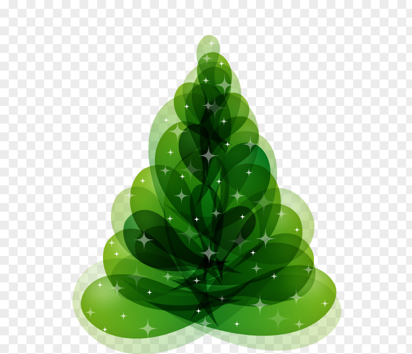 Green Abstract Tree Pattern Christmas Clip Art PNG