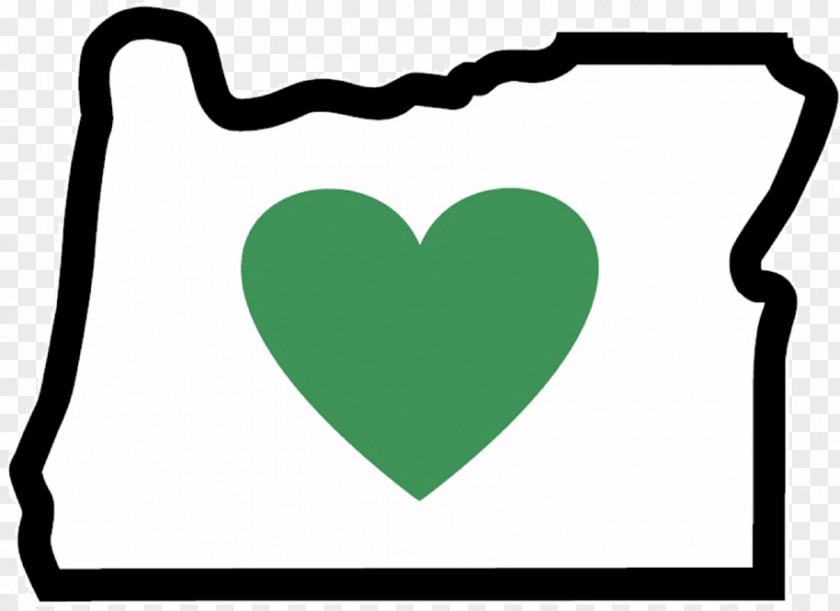 Heart In Oregon Portland Decal Sticker PNG