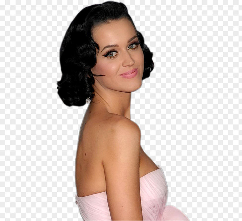 Katy Perry Black Hair Coloring Model PNG