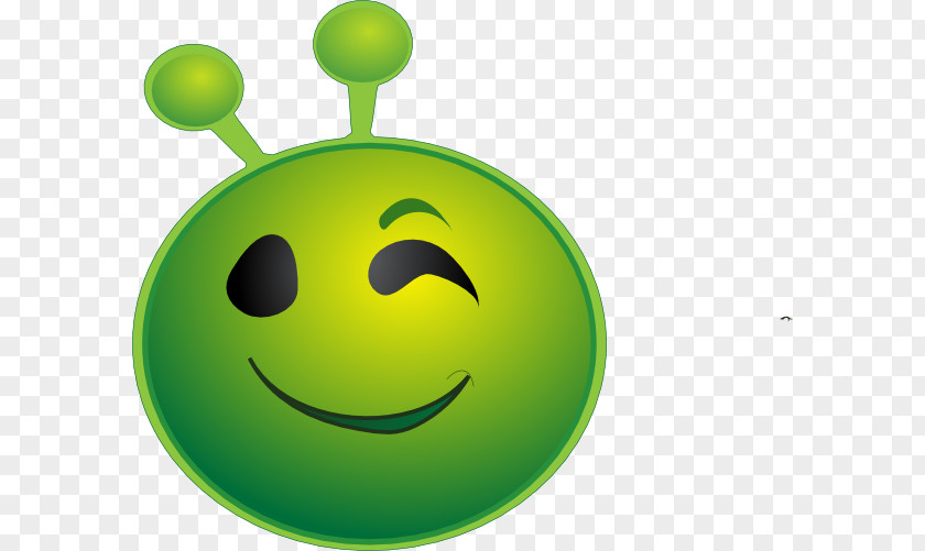 Alien Vector Emoticon Smiley Emoji Wink Clip Art PNG
