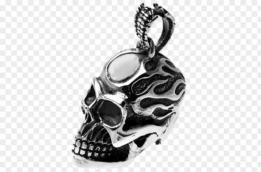 Flame Skull Pursuit Charms & Pendants Jewellery Locket Necklace Silver PNG