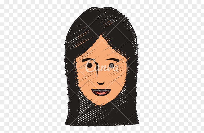 Happy Woman Drawing Portrait PNG