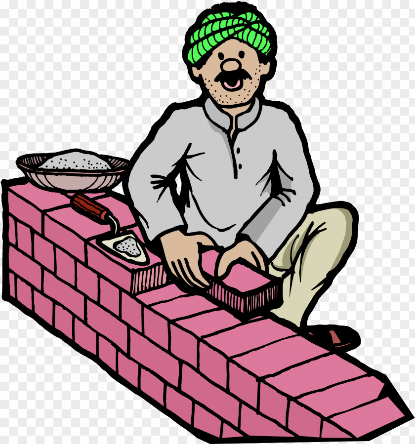 Brick Wall Construction Worker Bricklayer Clip Art Masonry PNG