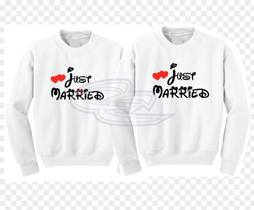 Just Married Sign Long-sleeved T-shirt Sweater Bluza PNG