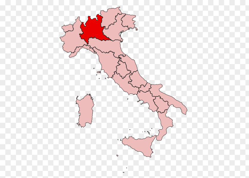 Map Regions Of Italy Lombardy World PNG