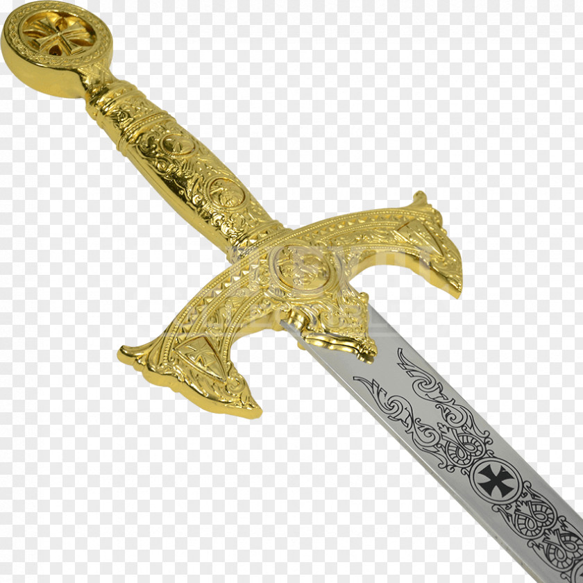Medieval Longsword Weapon Gold Hilt PNG