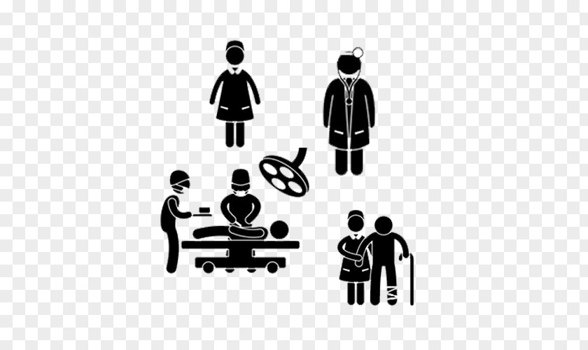 White Silhouette Of Angels Patient Pictogram Health Care Physician Surgery PNG