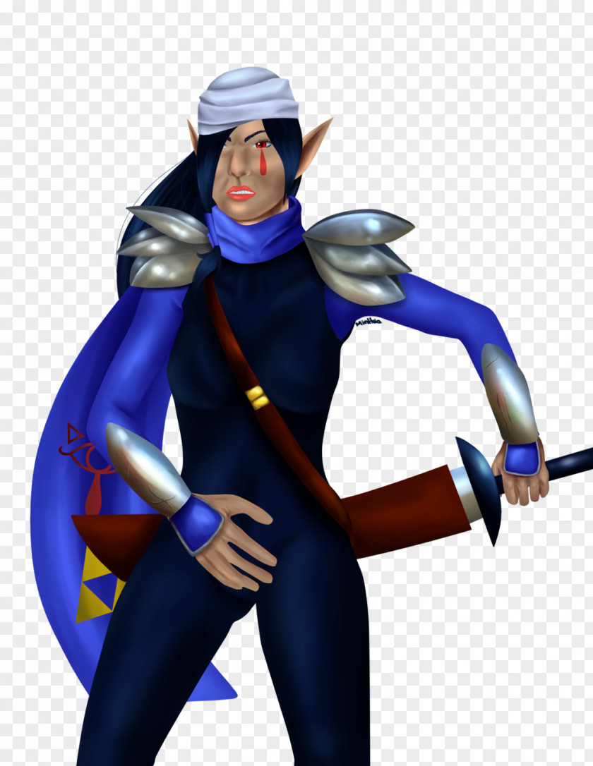 Sheikah Cobalt Blue Superhero Costume Suit Actor PNG
