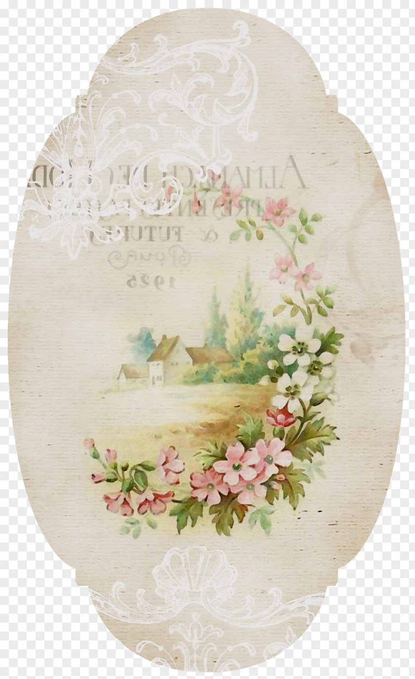 Cut Flowers Urn Watercolor Floral Background PNG
