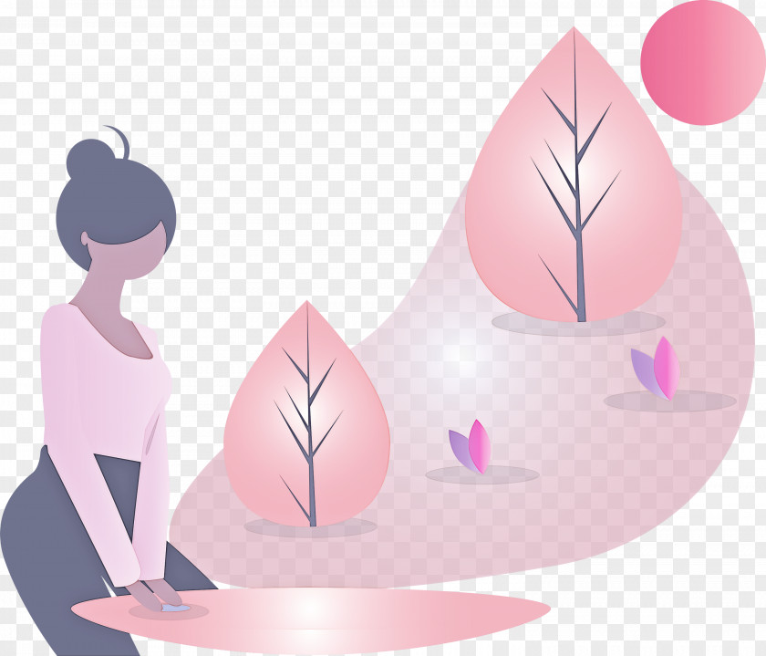 Pink Water Tree PNG
