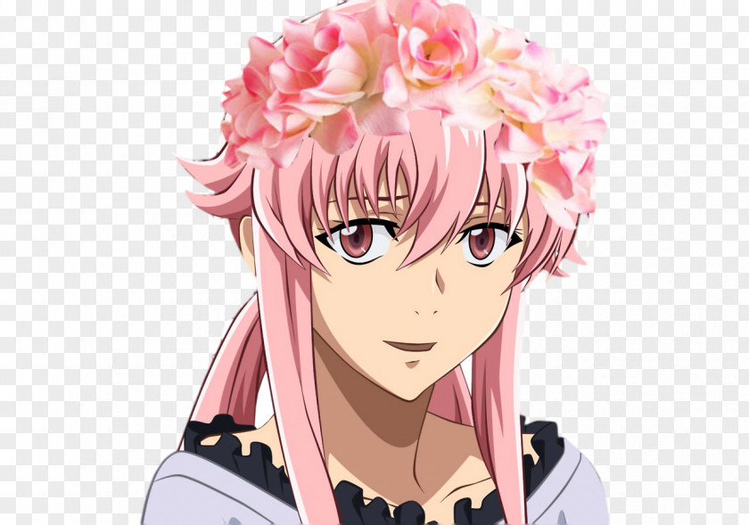 Yuno Gasai Future Diary Mirai Rendering PNG