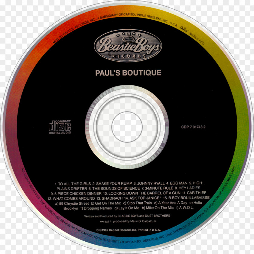 Beastie Boys Compact Disc Paul's Boutique Song PNG