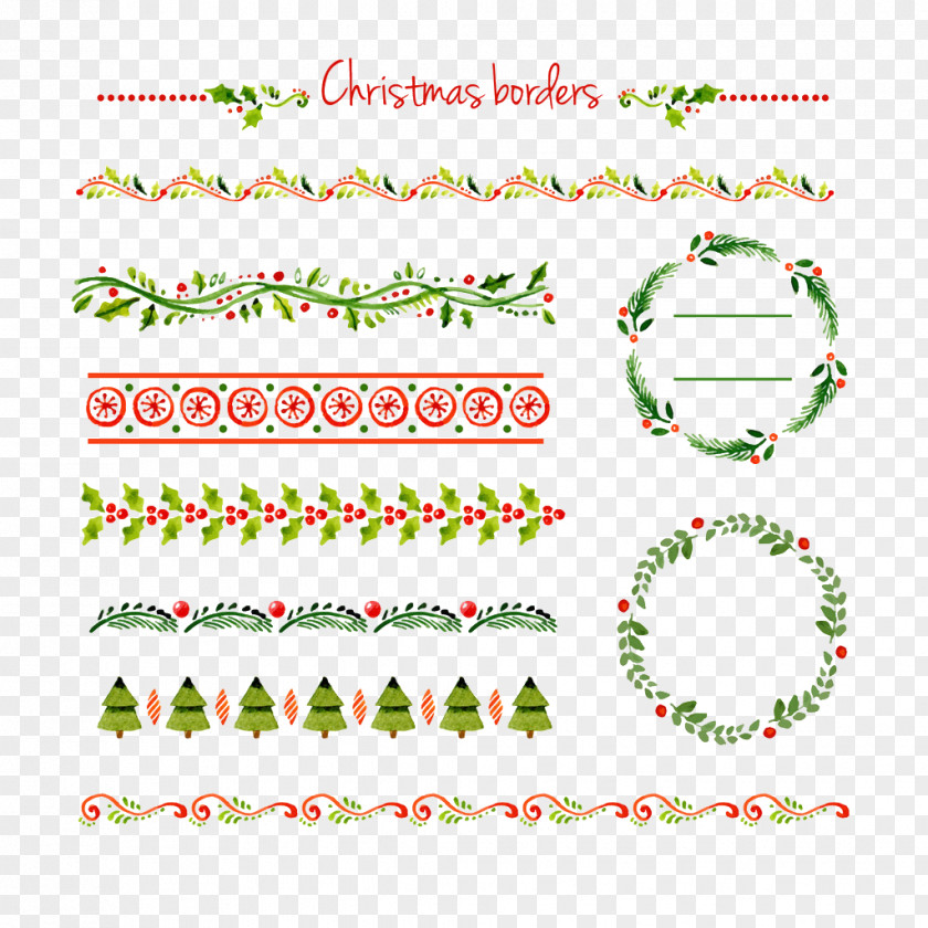 Christmas Pattern Border Dividing Lines Card PNG