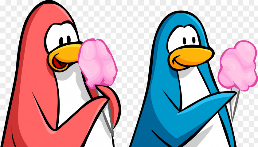 Penguins Club Penguin Cotton Candy Eating Clip Art PNG