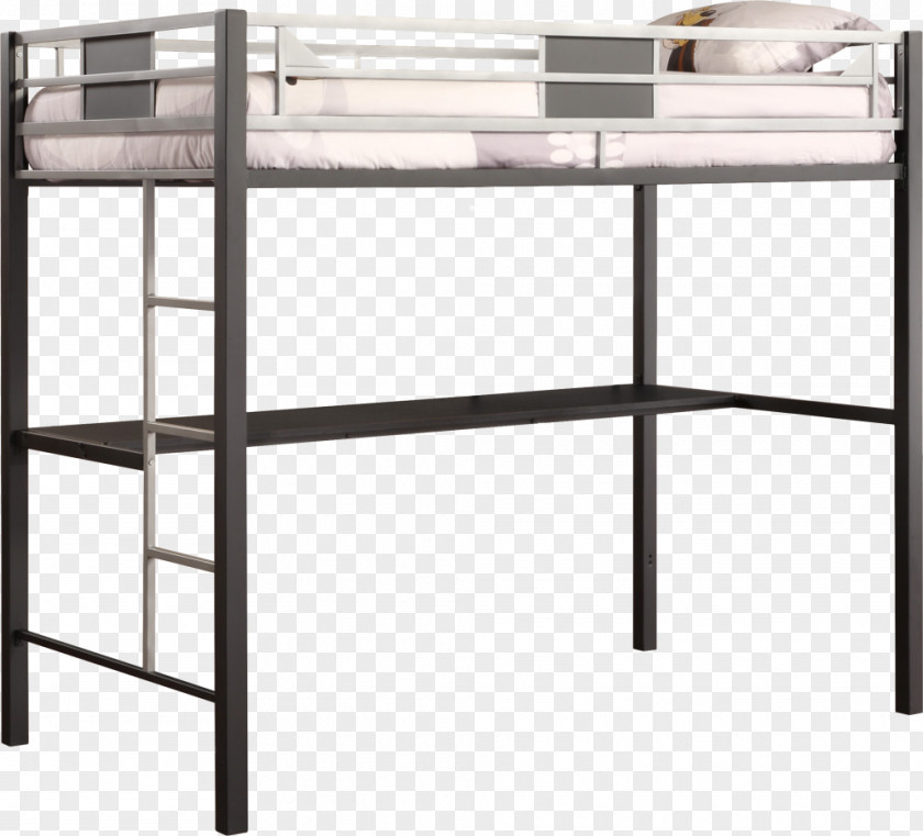 Bunk Bed Metal Desk Loft PNG