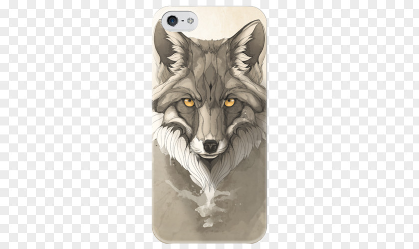 Design Gray Wolf Red Fox Drawing Graphic PNG