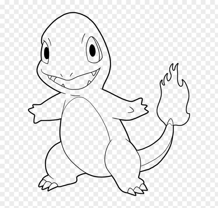 Pokemon Drawing Charmander Line Art Coloring Book PNG